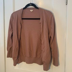 J Crew Factory Rose/Dessert Taupe Jackie Cardigan